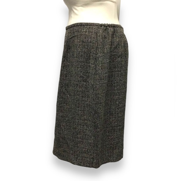Polyester Tweed Pencil Midi Skirt for Business Suit, Black/Gray, size 14W - Picture 2 of 8
